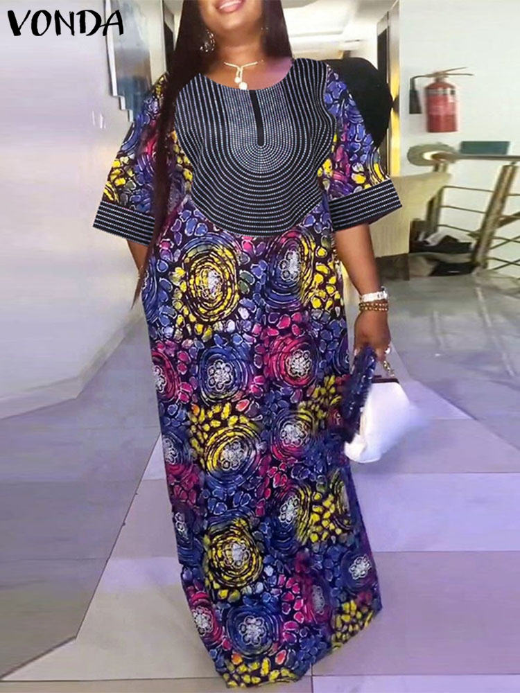 Plus Size Women Long Dress 202 - Romper Floral Print review and price