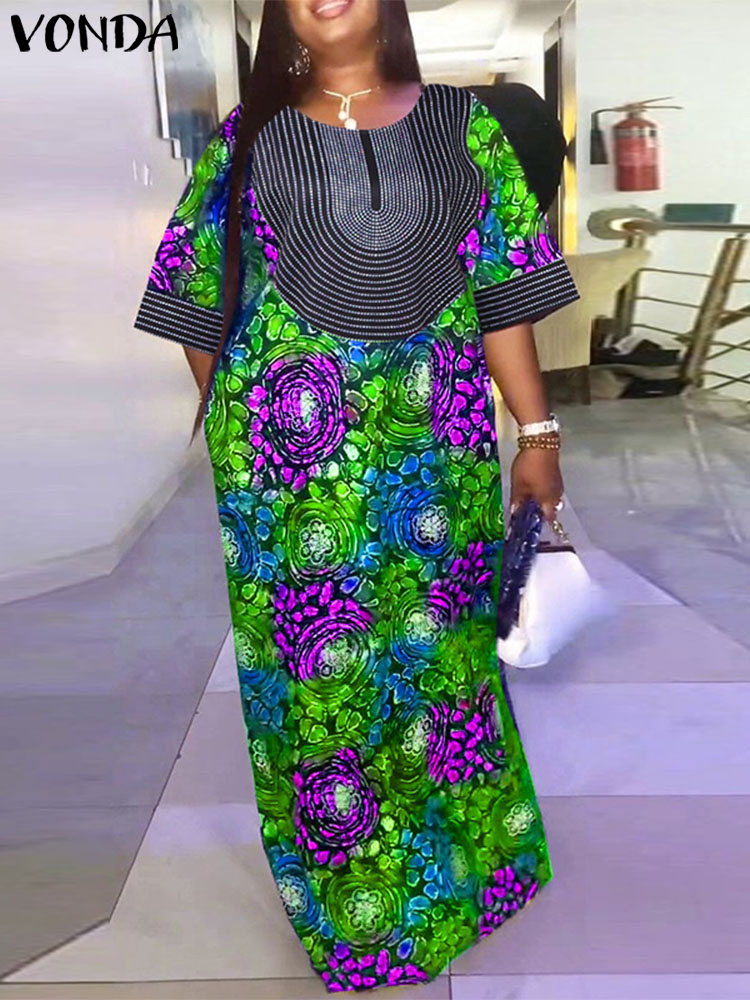 Plus Size Women Long Dress 202 - Romper Floral Print review and price