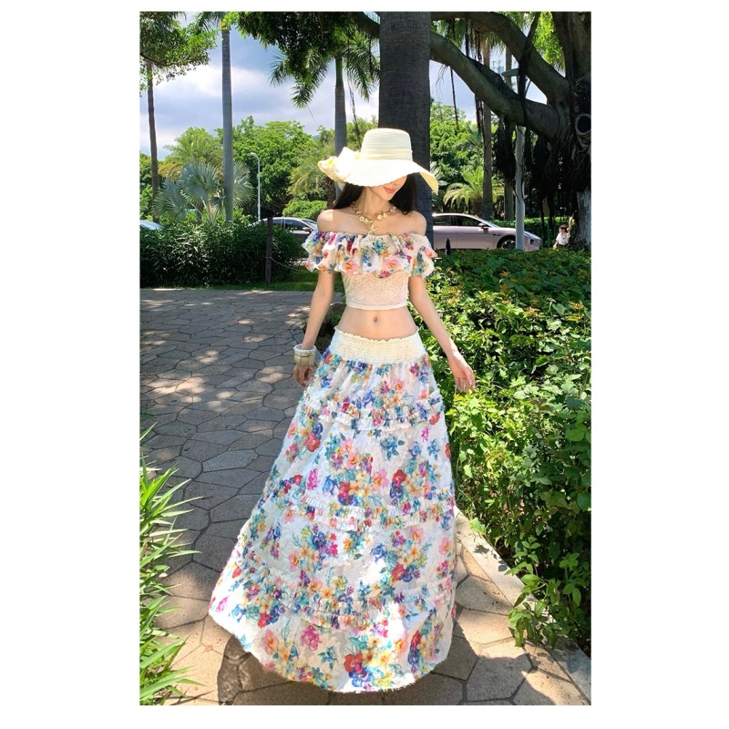 Women Vacation Aesthetic 2 Pie - Midi Skirt Floral review and price