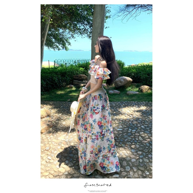 Women Vacation Aesthetic 2 Pie - Midi Skirt Floral review and price