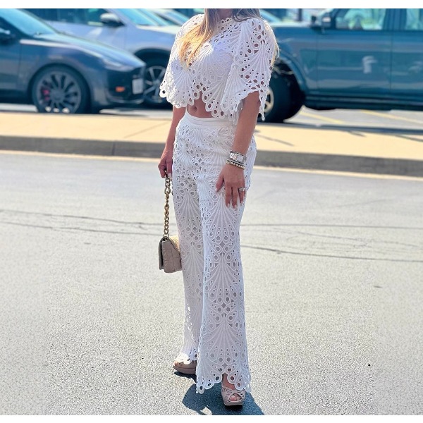 2 Pieces Outfit Woman New Summ - Crop Top Crochet review and price