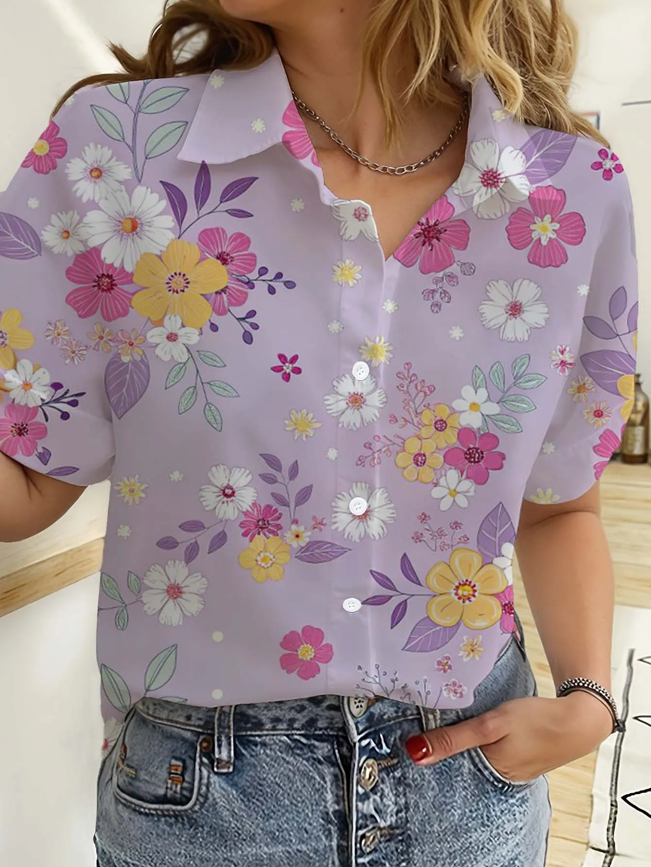 Hawaiian Womens Shirts Short S - Romper Floral Print review and price