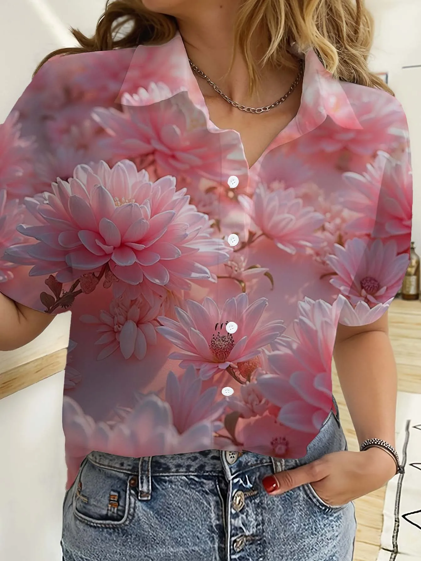 Hawaiian Womens Shirts Short S - Romper Floral Print review and price