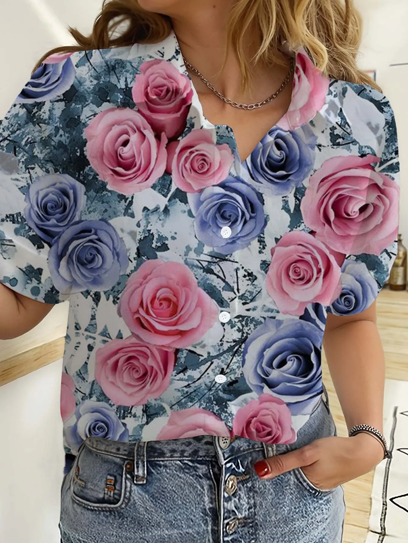 Hawaiian Womens Shirts Short S - Romper Floral Print review and price