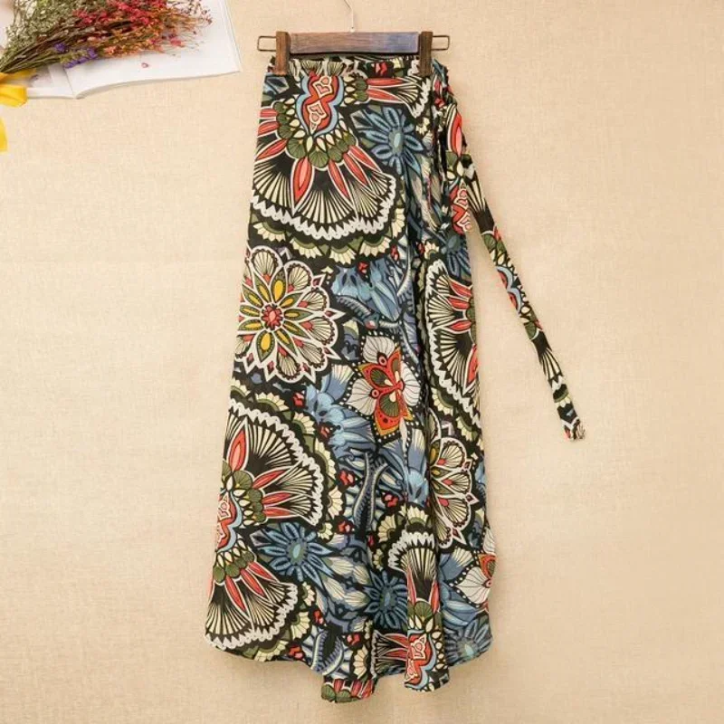 One Piece Split Print Lace Wra - Midi Skirt Floral review and price