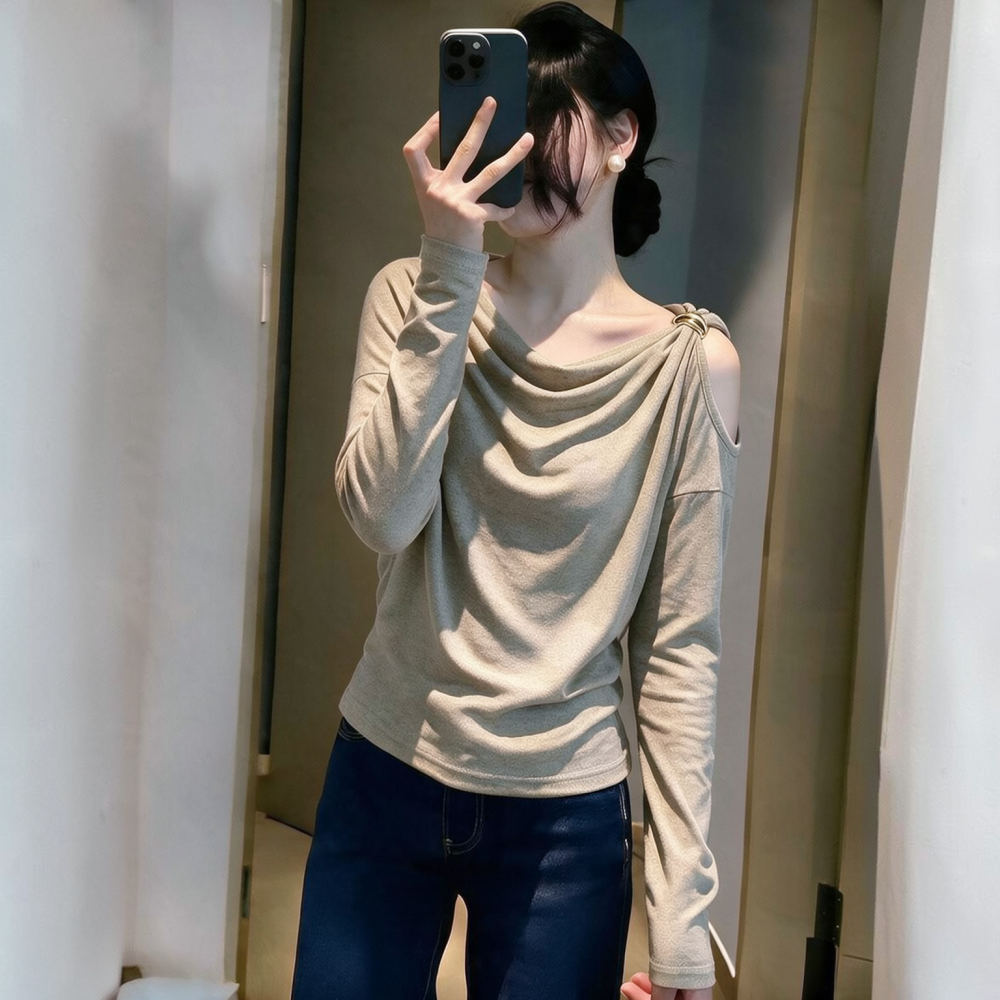 Women Slimming Long Sleeve Top - Blouse Off Shoulder review and price